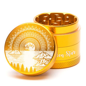 Green Star Scenic Small 4-Piece Grinder - Style:Mountain Mandala - Color:Gold
