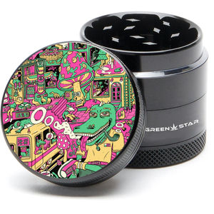 Green Star Scenic Small 4-Piece Grinder - Style:Chilled Out - Color:Black