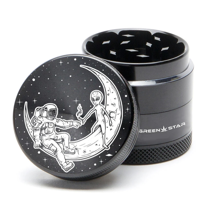 Green Star Scenic Small 4-Piece Grinder - Style:Best Buds Universe - Color:Black