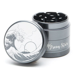 Green Star Scenic Small 4-Piece Grinder - Style:Wave - Color:Grey
