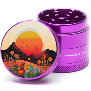 Green Star Scenic Small 4-Piece Grinder - Style:Spring Sunset - Color:Purple
