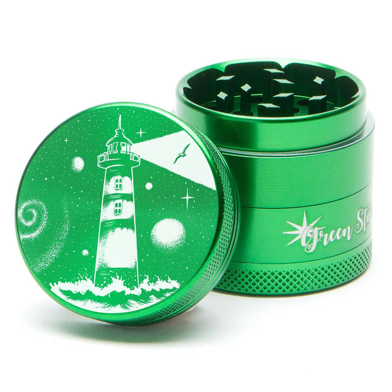 Green Star Scenic Small 4-Piece Grinder - Style:Lighthouse - Color:Green