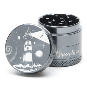 Green Star Scenic Small 4-Piece Grinder - Style:Lighthouse - Color:Grey