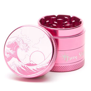 Green Star Scenic Small 4-Piece Grinder - Style:Wave - Color:Pink