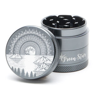Green Star Scenic Small 4-Piece Grinder - Style:Mountain Mandala - Color:Grey