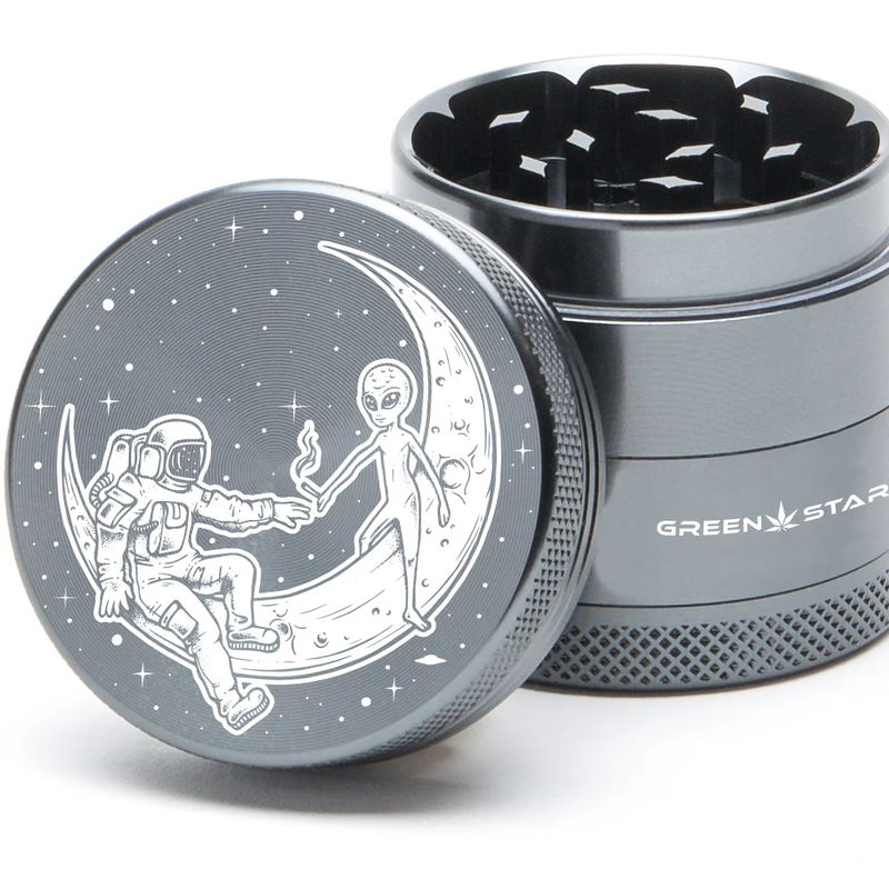 Green Star Scenic Small 4-Piece Grinder - Style:Best Buds Universe - Color:Grey