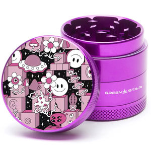 Green Star Scenic Small 4-Piece Grinder - Style:Block Trip - Color:Purple