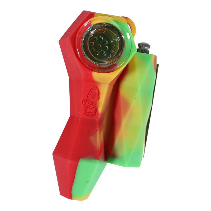 Alien Ape Sparker Hand Pipe w. Permanent Match - Configuration:Rasta