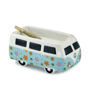 Roast & Toast Novelty Ashtray - Design:Flower Power Bus