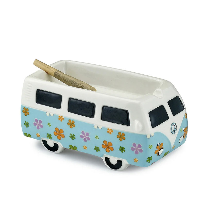 Roast & Toast Novelty Ashtray - Design:Flower Power Bus
