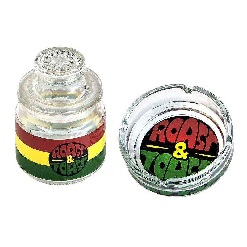 Roast & Toast Ashtray & Stash Jar Set - Design:Rasta