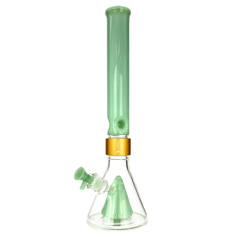 Prism Pipes Pyramid Perc Beaker Bong - Style:Standard (18” inches) - Color:Mint & Gold