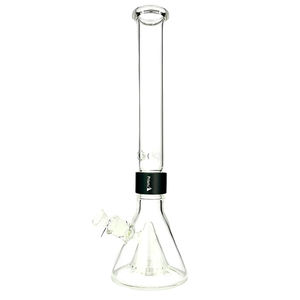 Prism Pipes Pyramid Perc Beaker Bong - Style:Standard (18” inches) - Color:Clear & Black