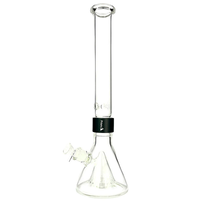 Prism Pipes Pyramid Perc Beaker Bong - Style:Standard (18” inches) - Color:Clear & Black