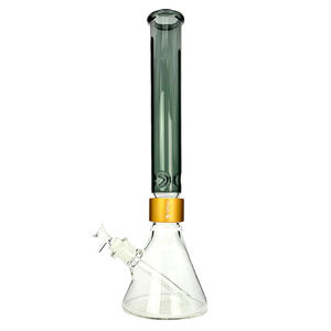 Prism Pipes 18” Tall Colored Beaker Bong - Color:Midnight & Gold