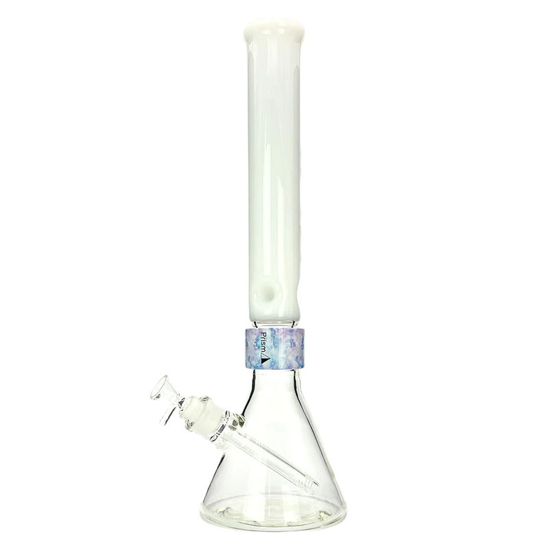 Prism Pipes 18” Tall Colored Beaker Bong - Color:White & Tie-Dye