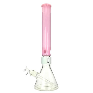 Prism Pipes 18” Tall Colored Beaker Bong - Color:Bubble Gum & White