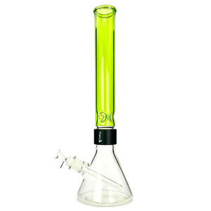 Prism Pipes 18” Tall Colored Beaker Bong - Color:Slime Green & Black