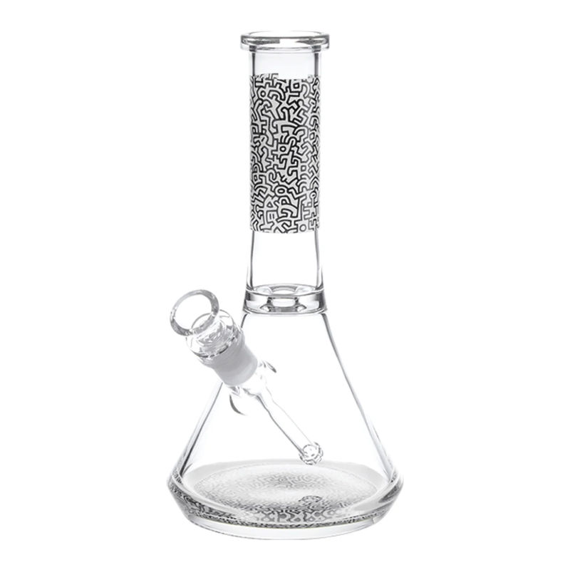 K. Haring 12.5” Beaker Bong - Color:Black & White