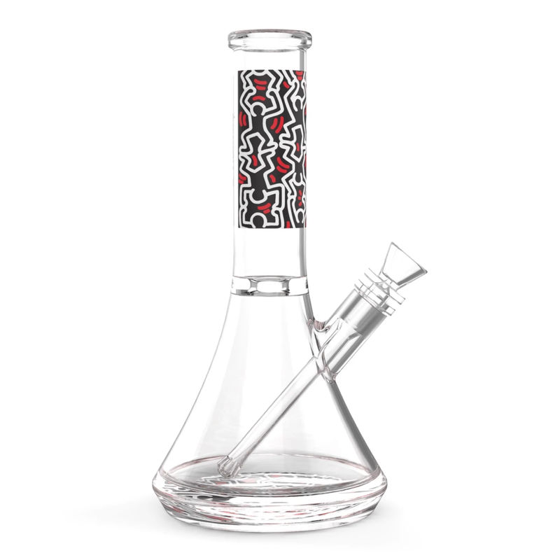 K. Haring 12.5” Beaker Bong - Color:Multi-Color