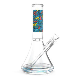 K. Haring 12.5” Beaker Bong - Color:Blue