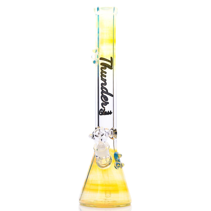 Thunder Glass 18” Thick Glass Beaker Bong - Style:Sandy Black Decal (9mm Thick)