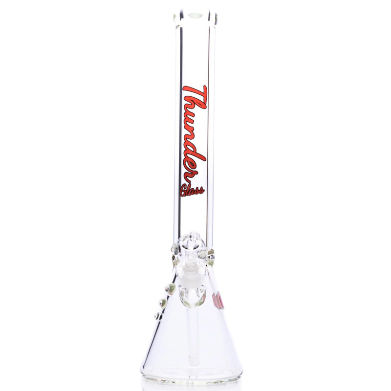 Thunder Glass 18” Thick Glass Beaker Bong - Style:Red Decal (9mm Thick)