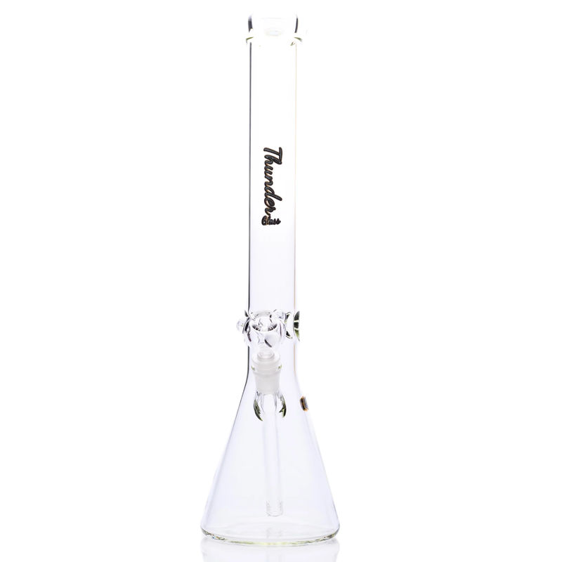 Thunder Glass 18” Thick Glass Beaker Bong - Style:Black Decal (5mm Thick)