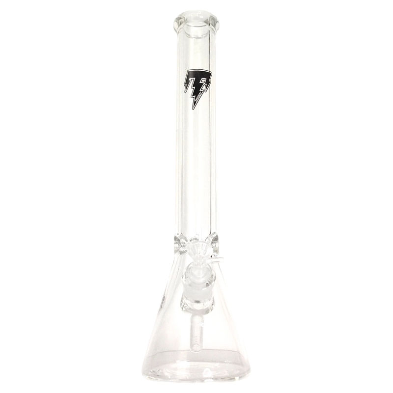 Thunder Glass 18” Thick Glass Beaker Bong - Style:Black T Decal (9mm Thick)