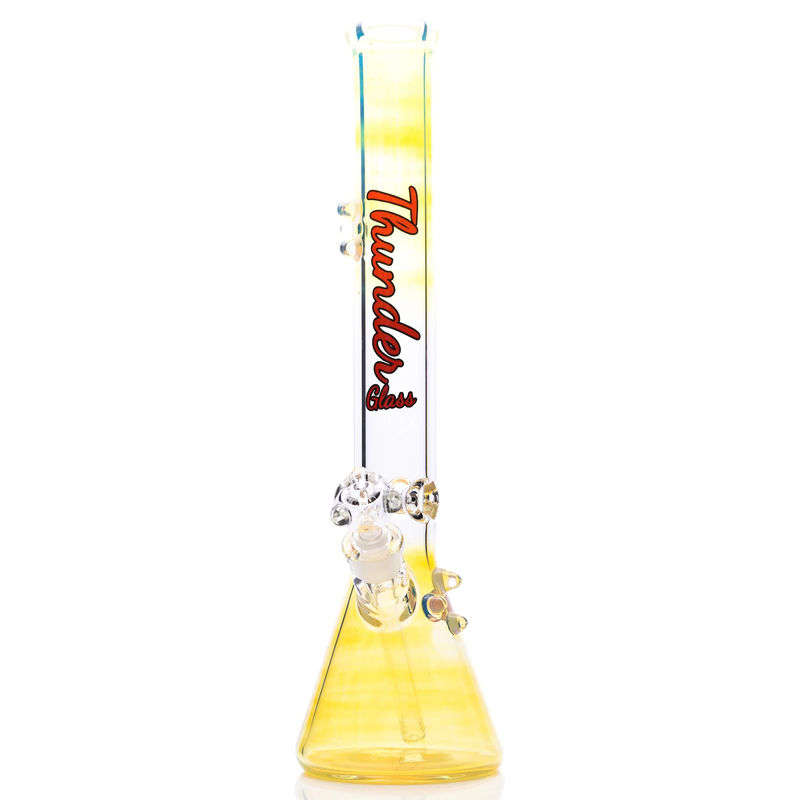 Thunder Glass 18” Thick Glass Beaker Bong - Style:Sandy Red Decal (9mm Thick)