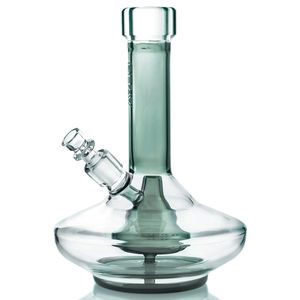 Grav® 8” UFO Shaped Wide Base Beaker Bong - Color:Smoke w/ Clear Accents