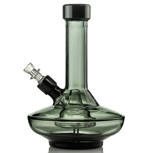 Grav® 8” UFO Shaped Wide Base Beaker Bong - Color:Smoke w/ Black Accents