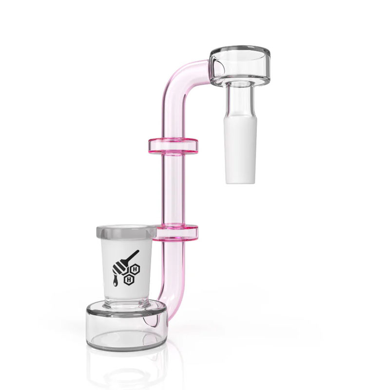 Honeybee Herb 14mm Dropdown Adapters - Multiple Designs - Style:J Drop Down - Color:Pink