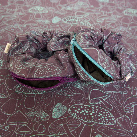 Blue Fiesta Shrooms Stash Pocket Hair Scrunchie