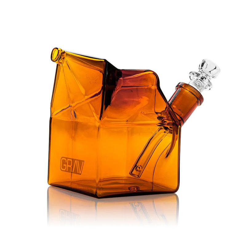 Grav® Milk Carton Bubbler ? - Color:Amber