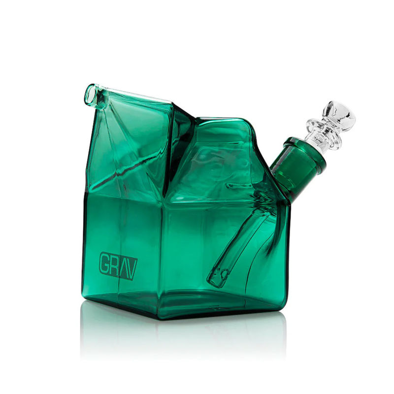 Grav® Milk Carton Bubbler ? - Color:Lake Green