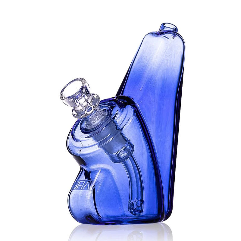 Grav® Wedge Bubbler Bong - Color:Light Cobalt