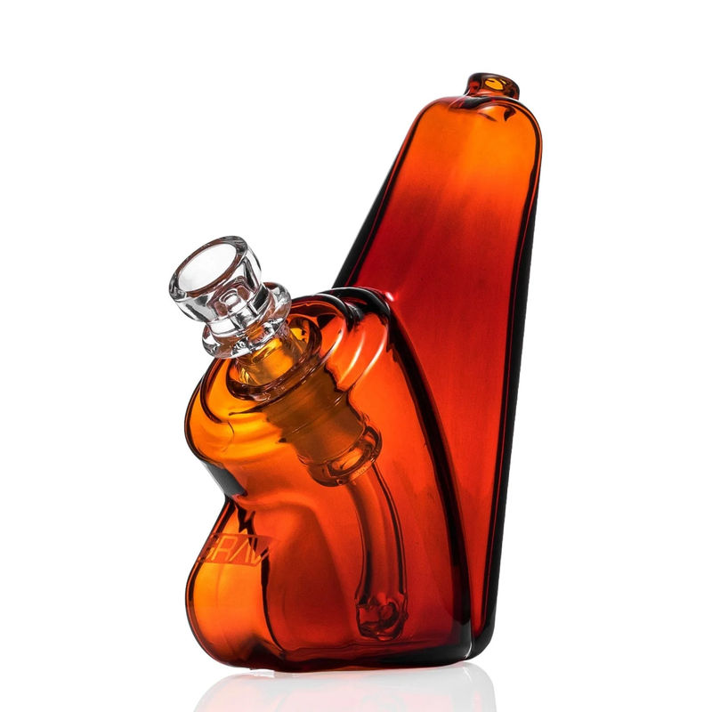 Grav® Wedge Bubbler Bong - Color:Amber