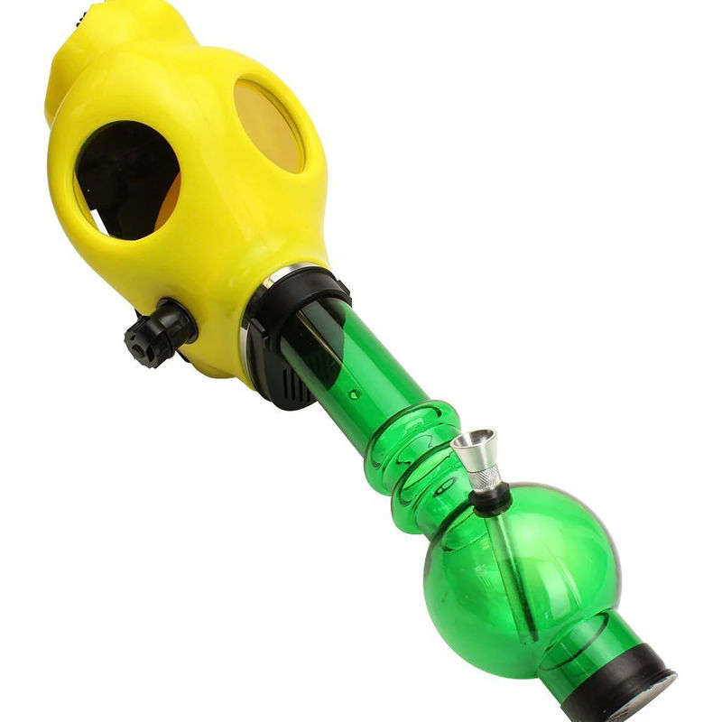 Acrylic Gas Mask Bong - Mask Color:Glow Yellow