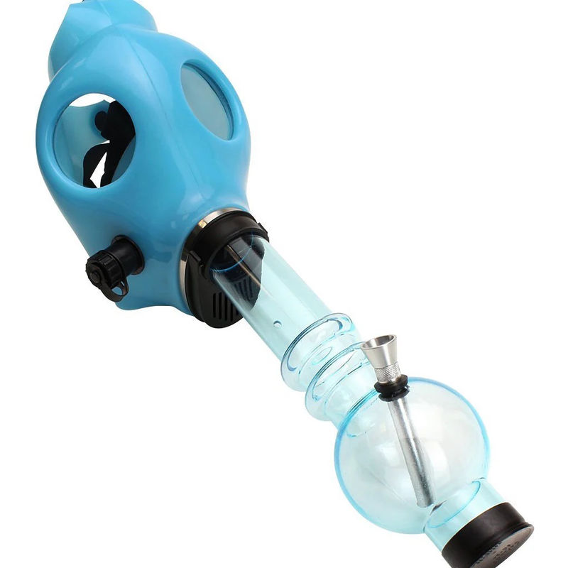 Acrylic Gas Mask Bong - Mask Color:Glow Blue