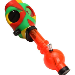 Acrylic Gas Mask Bong - Mask Color:Rasta