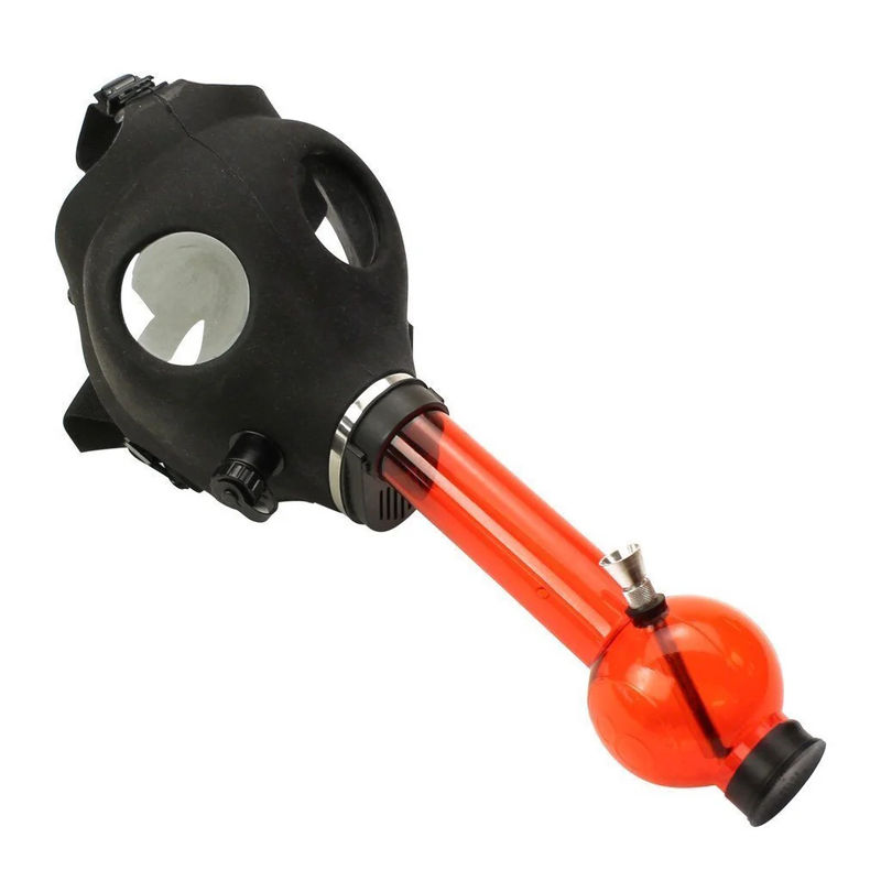 Acrylic Gas Mask Bong - Mask Color:Black