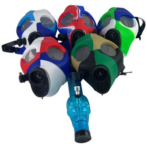 CaliConnected Silicone Gas Mask Bong - Color:Red & Blue
