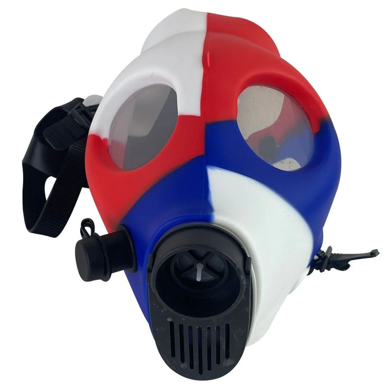 CaliConnected Silicone Gas Mask Bong - Color:Red & White