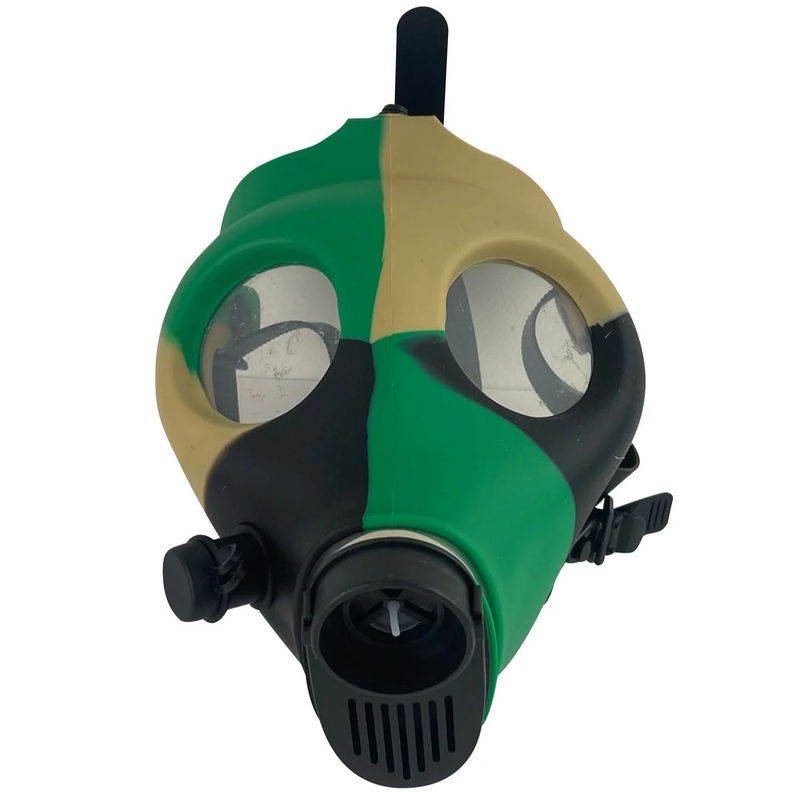 CaliConnected Silicone Gas Mask Bong - Color:Green & Gold