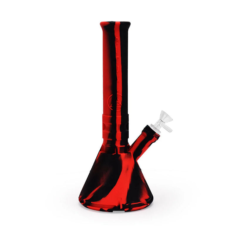 Ritual 12” Deluxe Silicone Modular Beaker Bong - Color:Black & Red