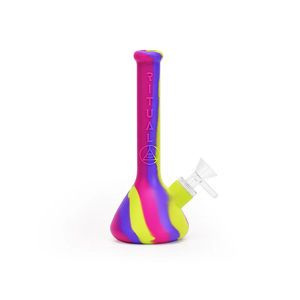 Ritual 7.5” Deluxe Silicone Mini Beaker Bong - Color:Miami Sunset