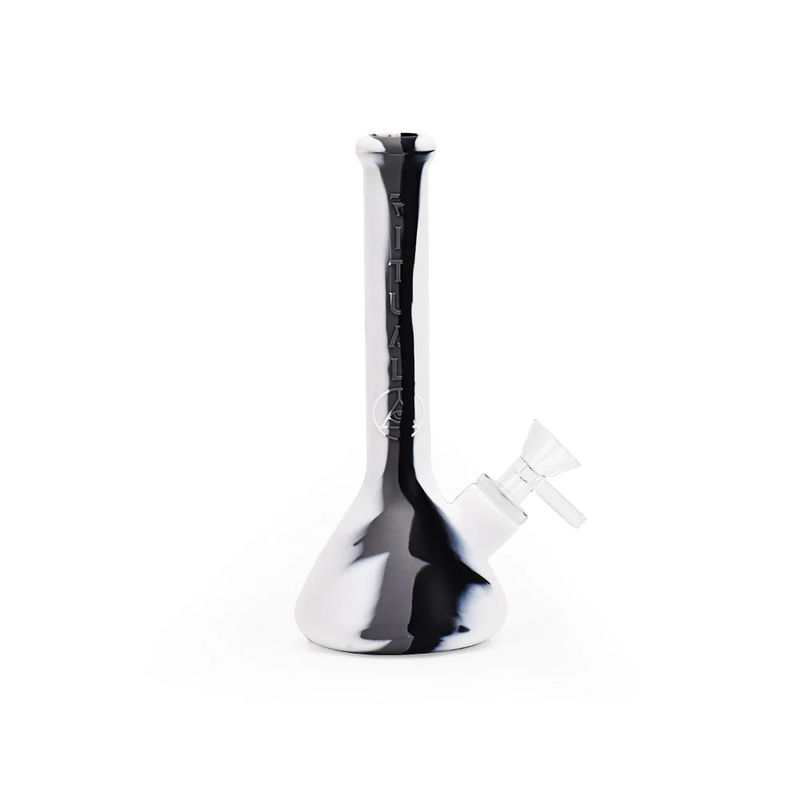 Ritual 7.5” Deluxe Silicone Mini Beaker Bong - Color:Black & White