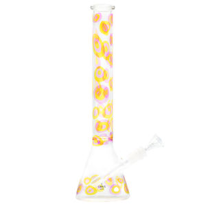 Cirrus Glass 13.5” Beaker Bong - Multiple Designs! - Style:Yellow Pebble