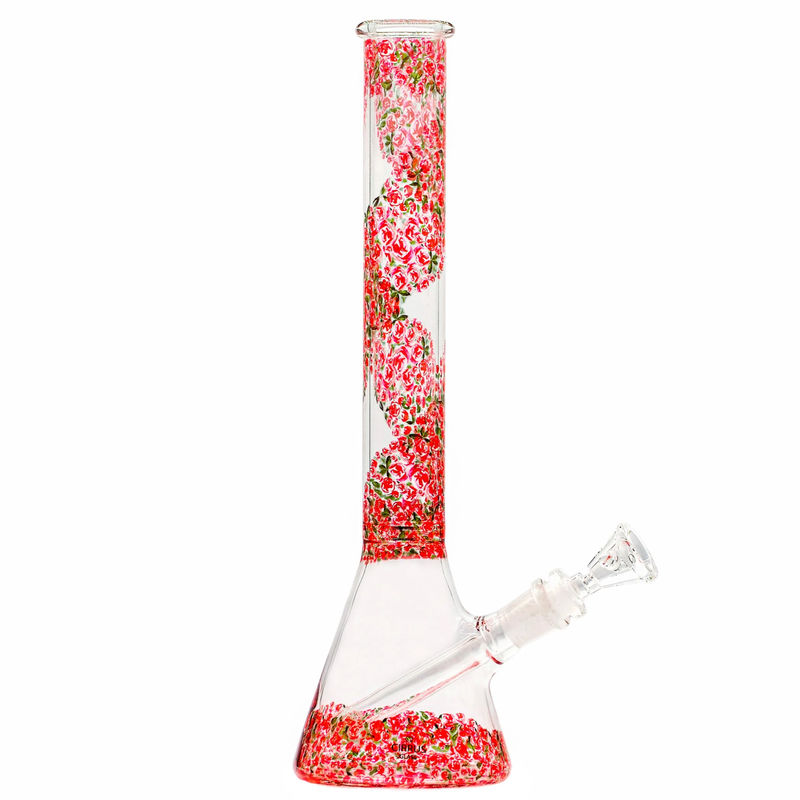 Cirrus Glass 13.5” Beaker Bong - Multiple Designs! - Style:Rosa